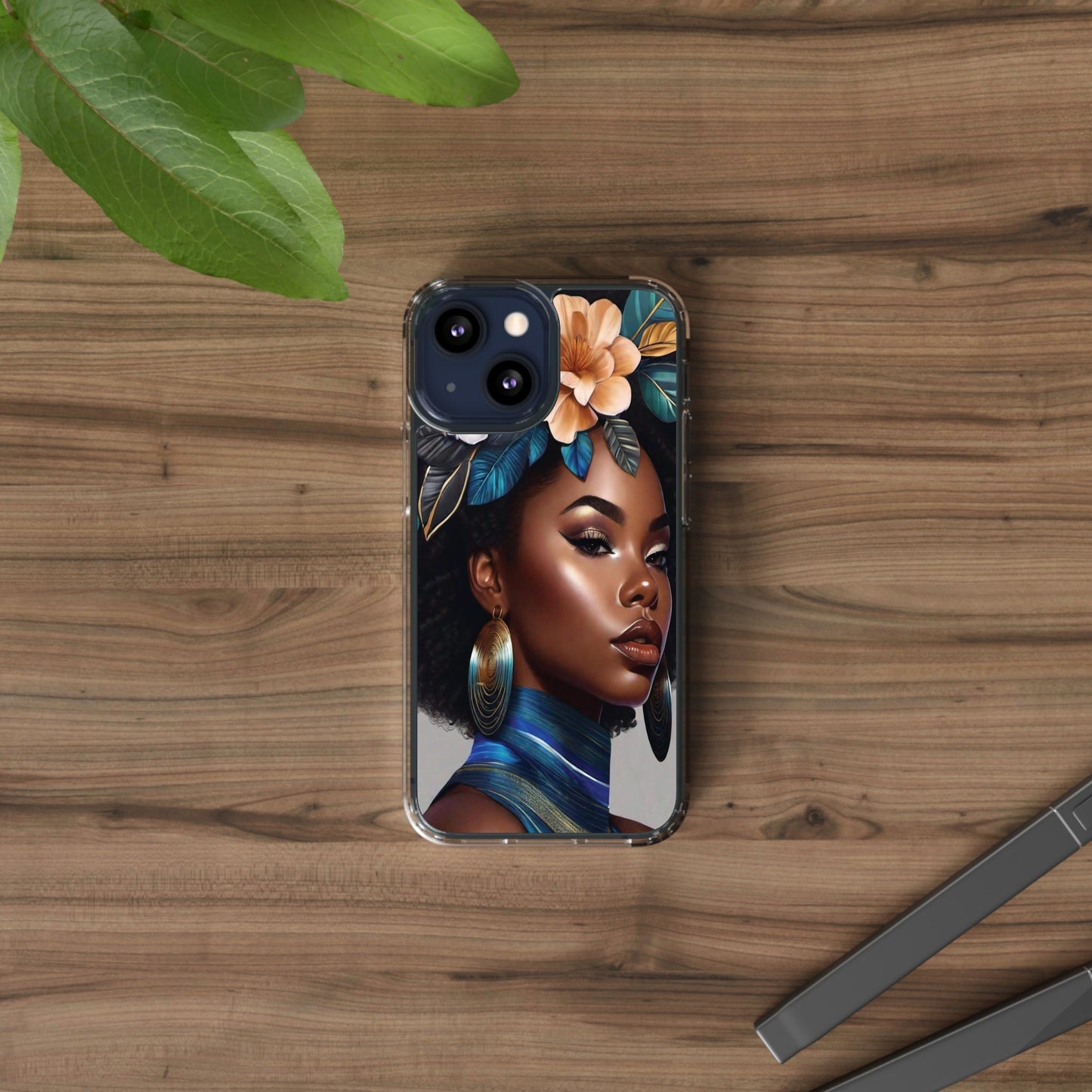 Beauty In Full Bloom | Black Girl Art | Clear Phone Case - Phone Case - Totally Bri LLC