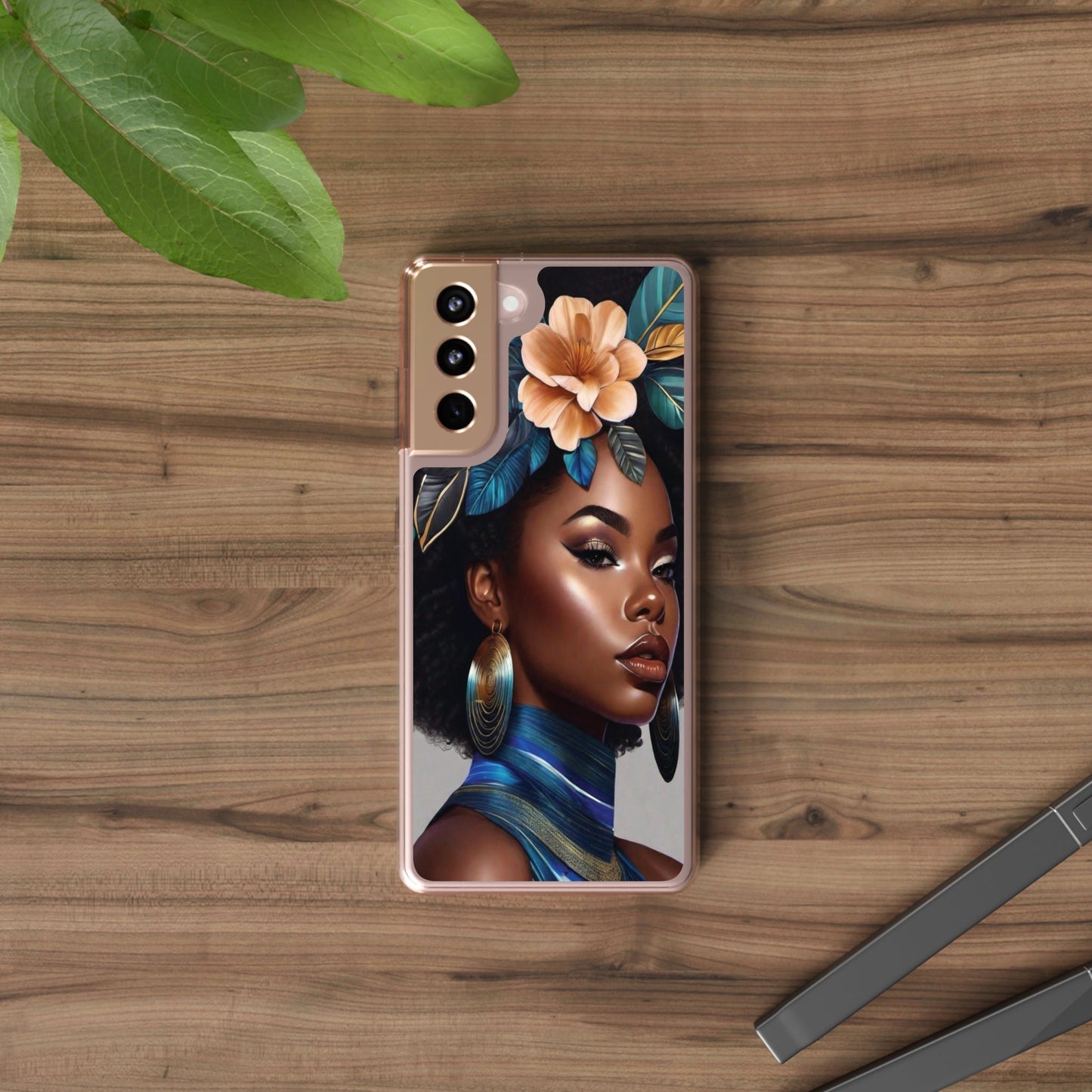 Beauty In Full Bloom | Black Girl Art | Clear Phone Case - Phone Case - Totally Bri LLC