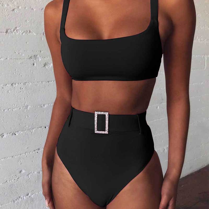 2 - Piece Buckle Front Bikini | High Waist Bikini Swimsuit - 2pc Bikini - Totally Bri LLC