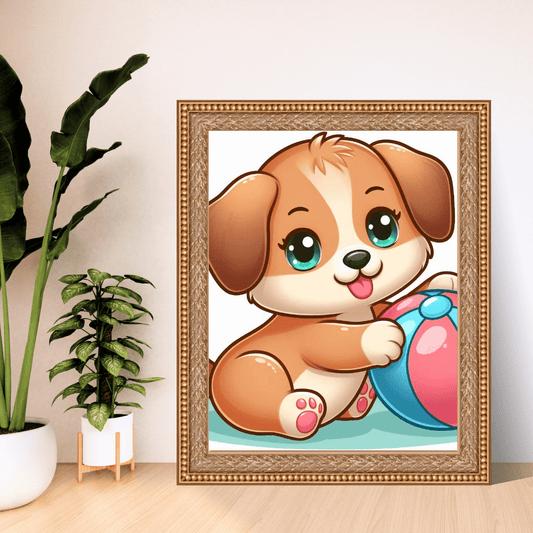 Ball Bouncing Buddy - Puppy Poster - Poster - Totally Bri LLC