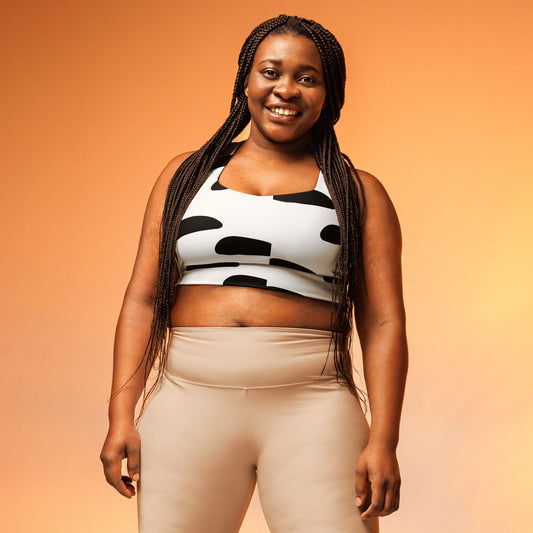 Black and White Spotted | Sports Bra - Totally Bri LLC