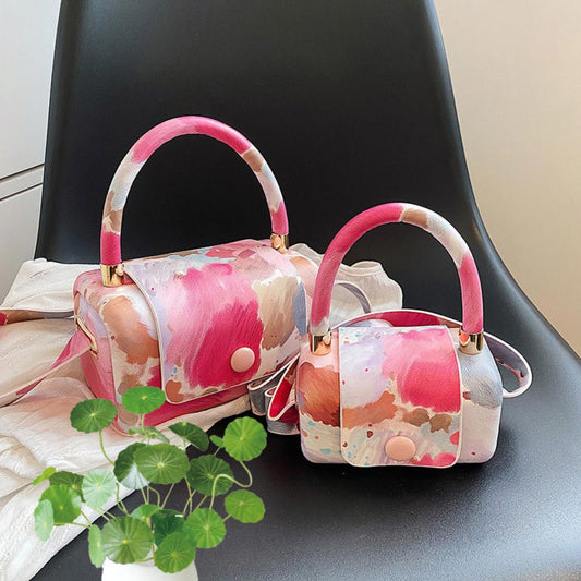 Chic Duo: Pink & White Crossbody or Tote Handbag - purse - Totally Bri LLC