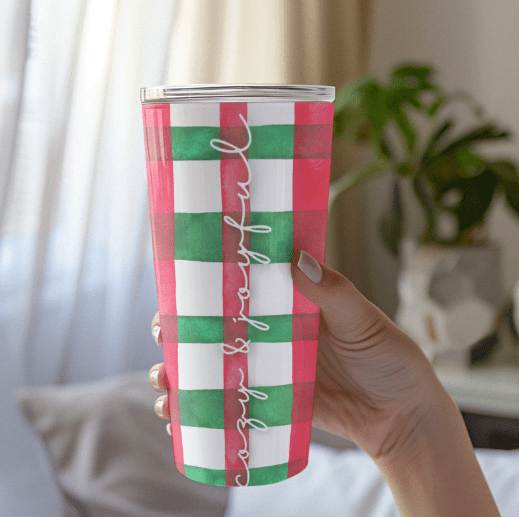 Cozy And Joyful | Festive | Tumbler 20oz - Mug - Totally Bri LLC