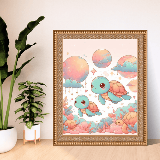 Cute Turtle Parade Poster - Poster - Totally Bri LLC