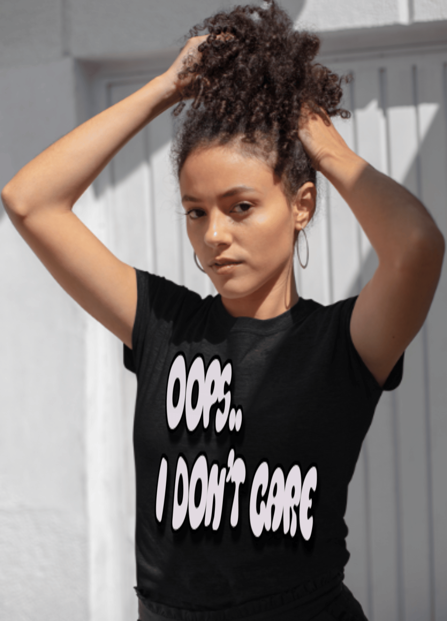 Don’t Care | Gray Print | T-shirt - T-Shirt - Totally Bri LLC