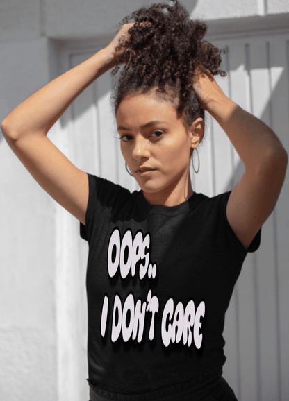 Don’t Care | Gray Print | T-shirt - T-Shirt - Totally Bri LLC