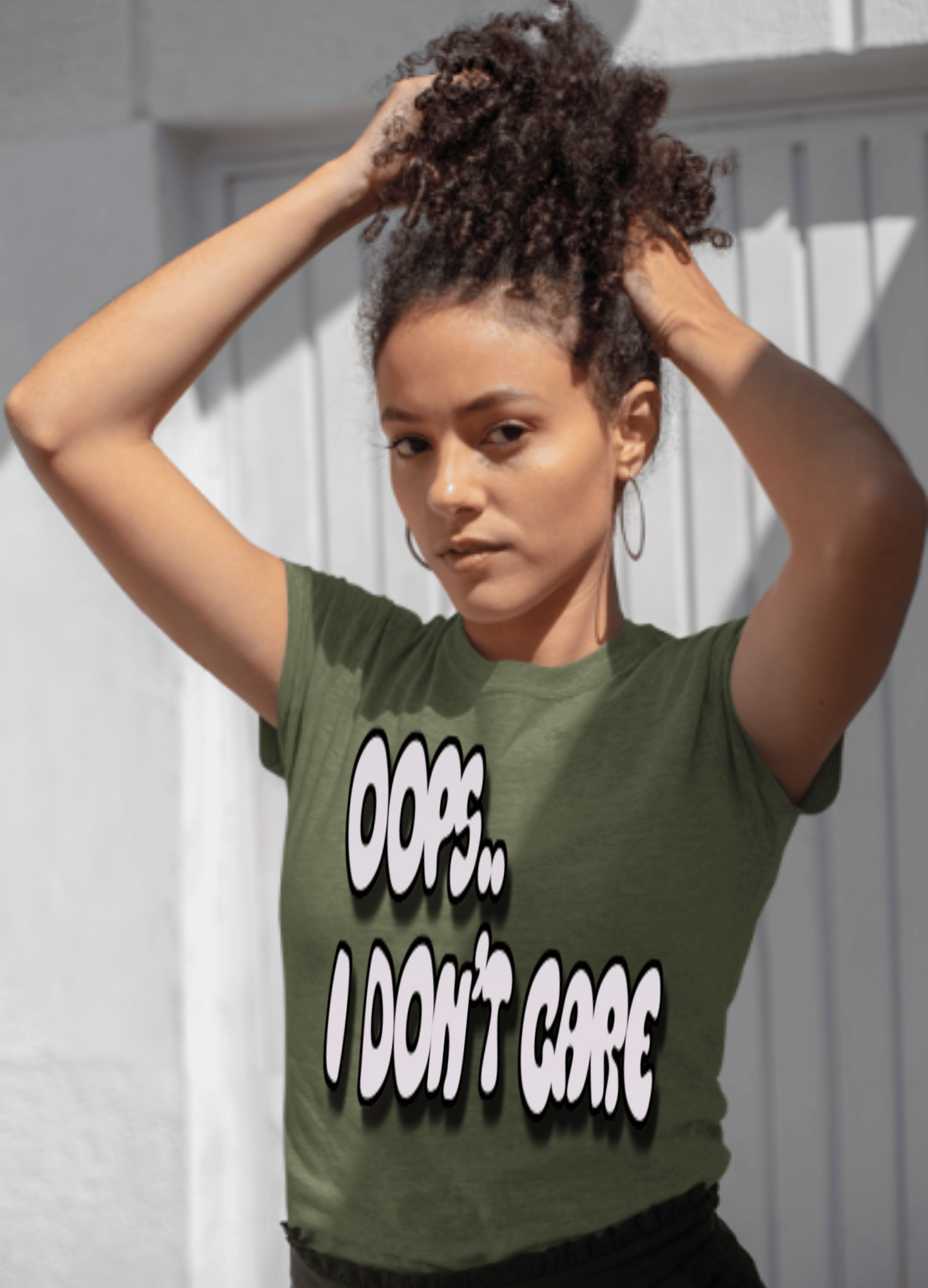 Don’t Care | Gray Print | T-shirt - T-Shirt - Totally Bri LLC