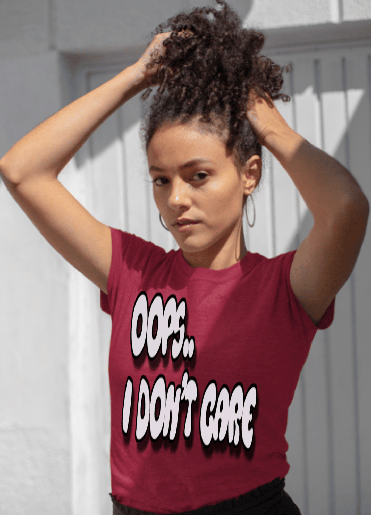 Don’t Care | Gray Print | T-shirt - T-Shirt - Totally Bri LLC