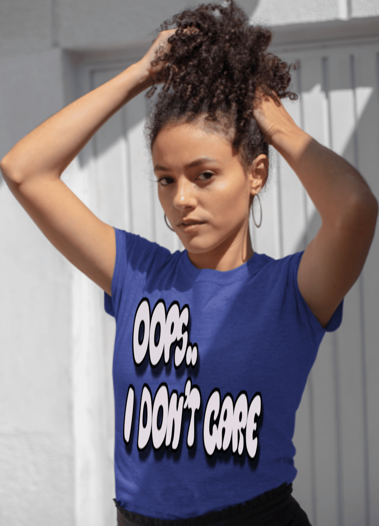 Don’t Care | Gray Print | T-shirt - T-Shirt - Totally Bri LLC