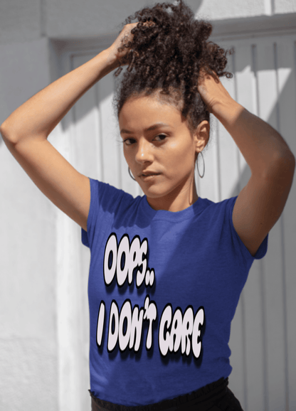 Don’t Care | Gray Print | T-shirt - T-Shirt - Totally Bri LLC