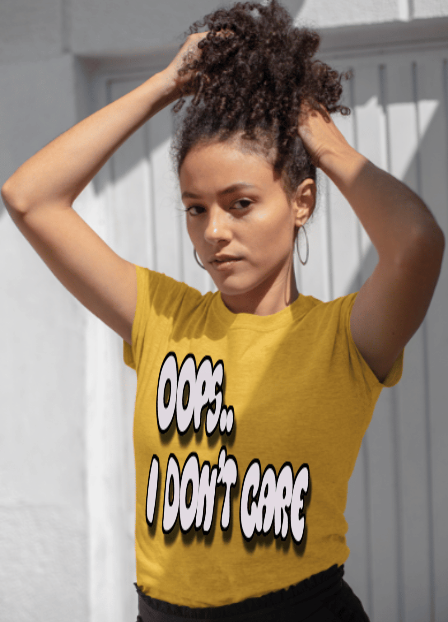 Don’t Care | Gray Print | T-shirt - T-Shirt - Totally Bri LLC