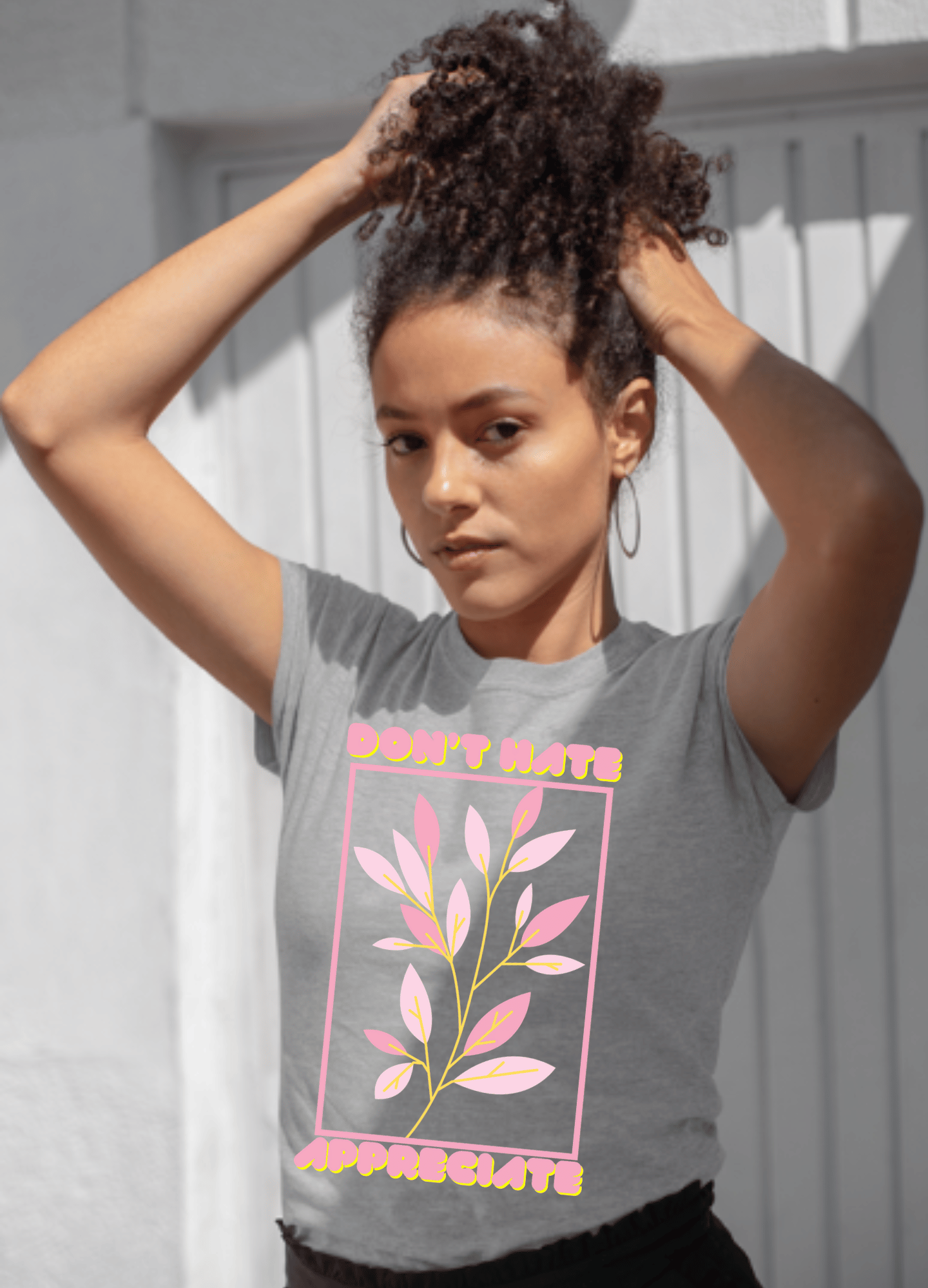Don't Hate Appreciate Pink Print T-Shirt - T-Shirt - Totally Bri LLC