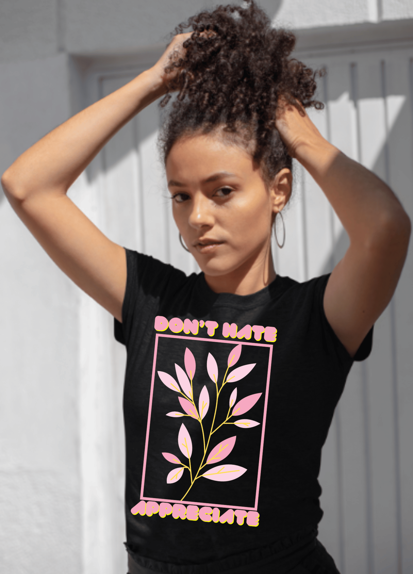 Don't Hate Appreciate Pink Print T-Shirt - T-Shirt - Totally Bri LLC