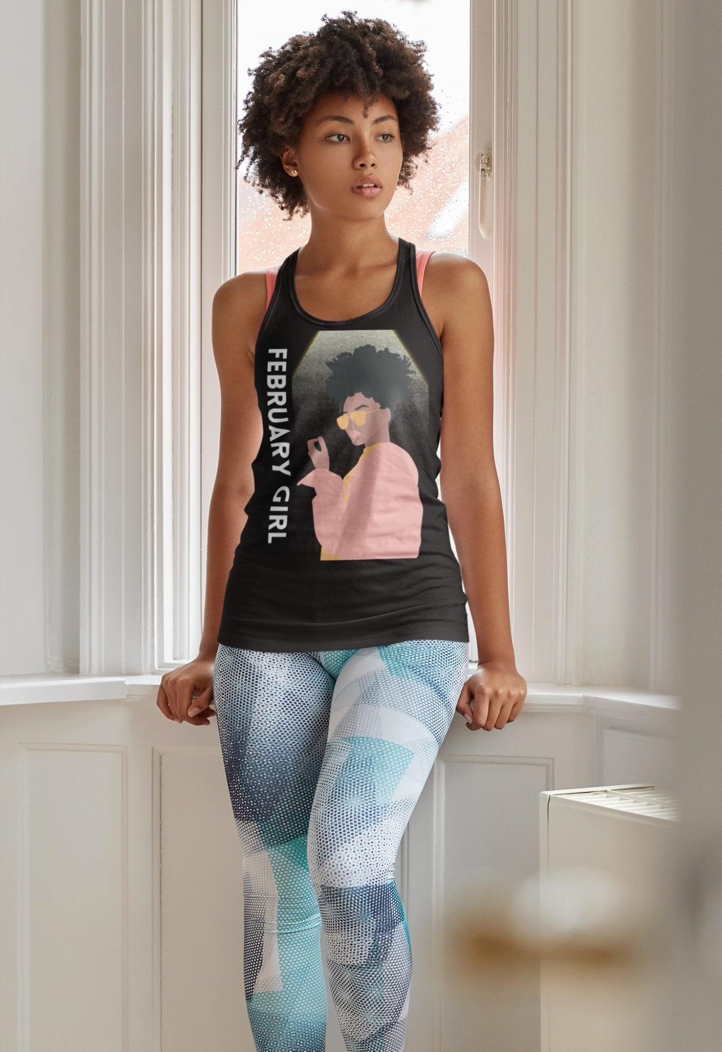 February Girl | Racerback Tank - Tank Top - Totally Bri LLC black 