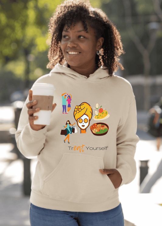 Hooded Sweatshirt - Treat Yourself and Eat Hoodie - Hoodie - Totally Bri LLC