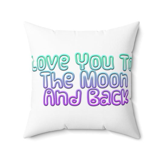 Love You To The Moon | Square Pillow | White - Home Decor - Totally Bri LLC
