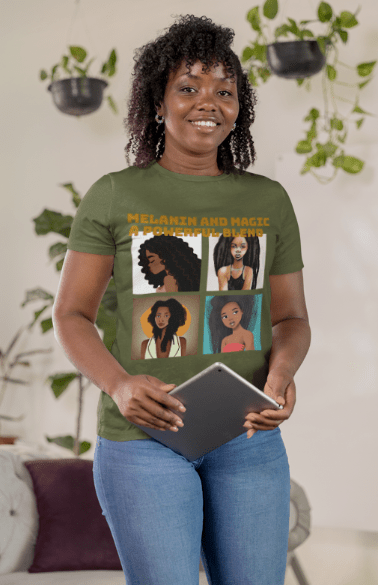 Melanin and Magic | Black Girl Graphic T-Shirt - T-Shirt - Totally Bri LLC