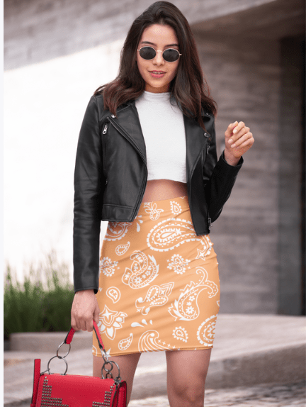Orange Bandana | Pencil Skirt - pencil skirts - Totally Bri LLC