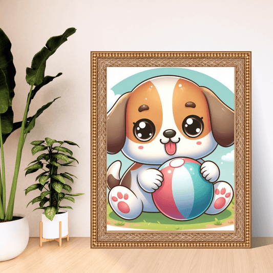 Puppy Playtime Portrait Poster - Poster - Totally Bri LLC