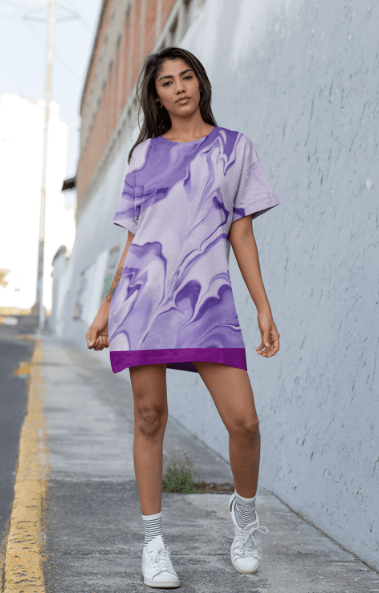 Purple Tie Dye T-Shirt Dress - t-shirt dress - Totally Bri LLC