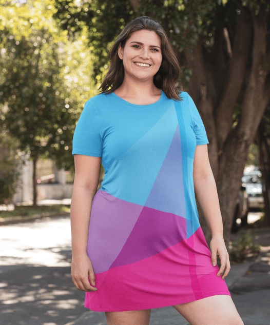 Radiant Blue Harmony Tee Dress - t-shirt dress - Totally Bri LLC