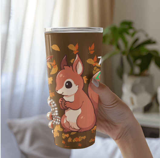 Squirrel Tumbler 20oz | Fall Cute Animal Drinkware - Mug - Totally Bri LLC