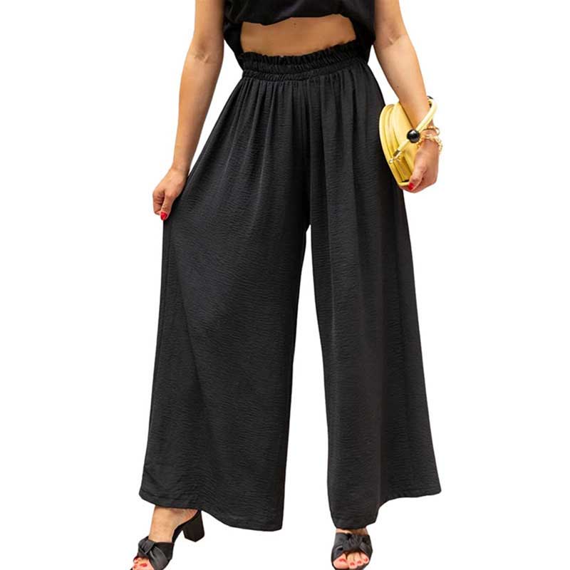Versatile Chic: Cotton Linen High Waist Wide - Legged Pants - wide leg pants - Totally Bri LLC