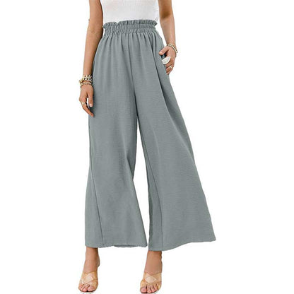 Versatile Chic: Cotton Linen High Waist Wide - Legged Pants - wide leg pants - Totally Bri LLC