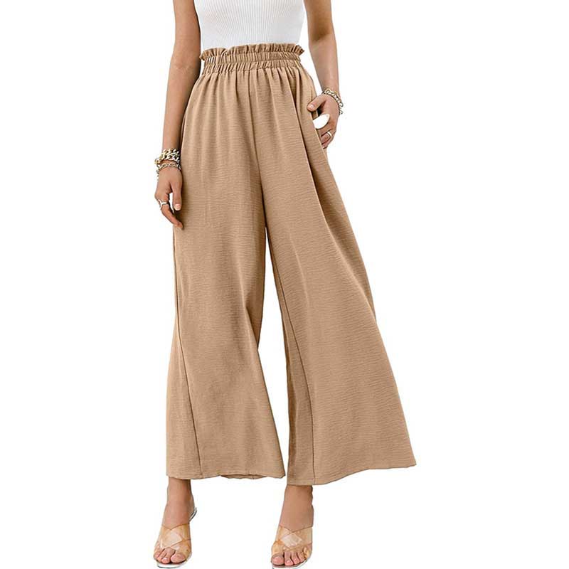 Versatile Chic: Cotton Linen High Waist Wide - Legged Pants - wide leg pants - Totally Bri LLC