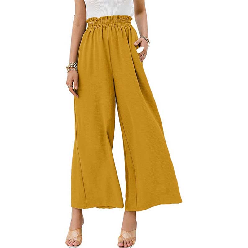 Versatile Chic: Cotton Linen High Waist Wide - Legged Pants - wide leg pants - Totally Bri LLC