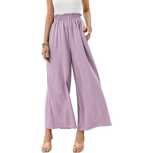 Versatile Chic: Cotton Linen High Waist Wide - Legged Pants - wide leg pants - Totally Bri LLC