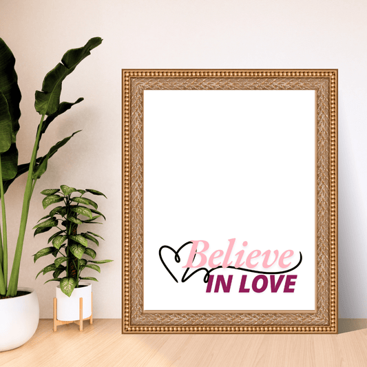 Poster - Believe In Love Pink Poster - Poster - Totally Bri LLC