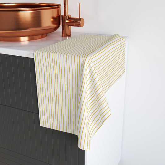 Yellow Striped Hand Towel - Home Decor - Totally Bri LLC