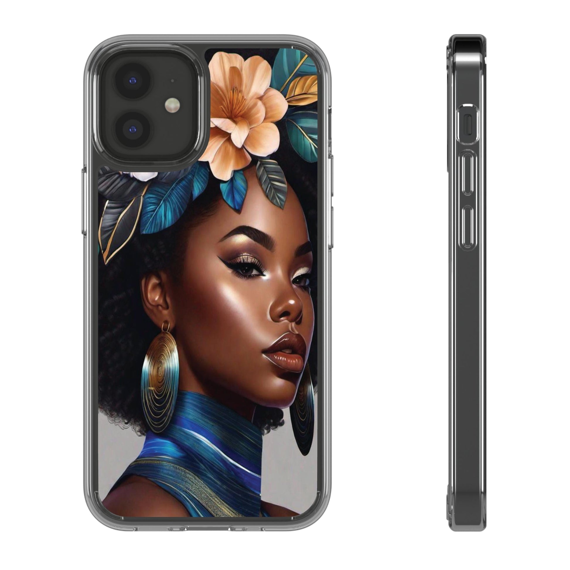 Beauty In Full Bloom | Black Girl Art | Clear Phone Case - Phone Case - Totally Bri LLC