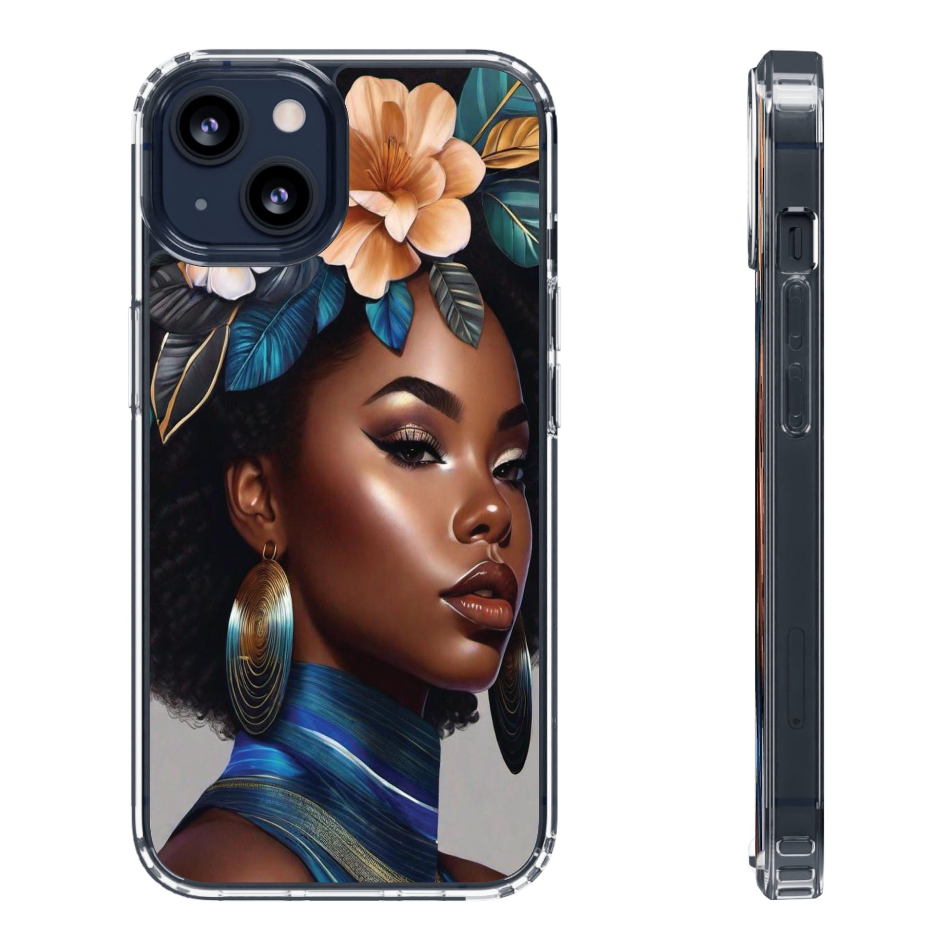 Beauty In Full Bloom | Black Girl Art | Clear Phone Case - Phone Case - Totally Bri LLC