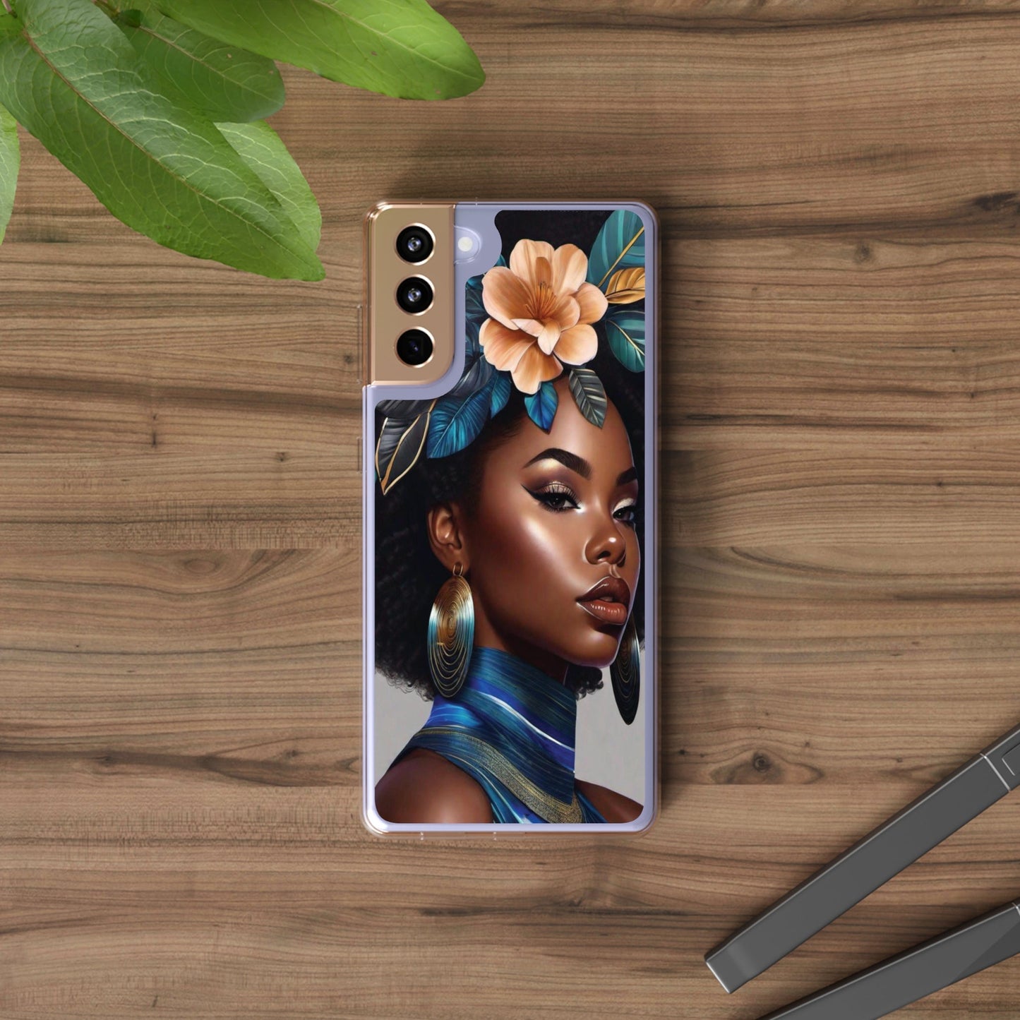 Beauty In Full Bloom | Black Girl Art | Clear Phone Case - Phone Case - Totally Bri LLC