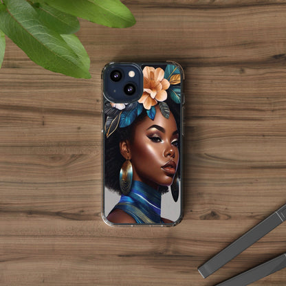 Beauty In Full Bloom | Black Girl Art | Clear Phone Case - Phone Case - Totally Bri LLC