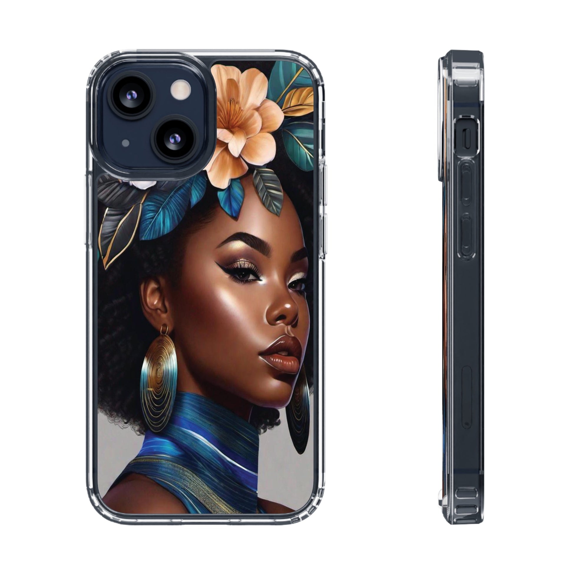 Beauty In Full Bloom | Black Girl Art | Clear Phone Case - Phone Case - Totally Bri LLC