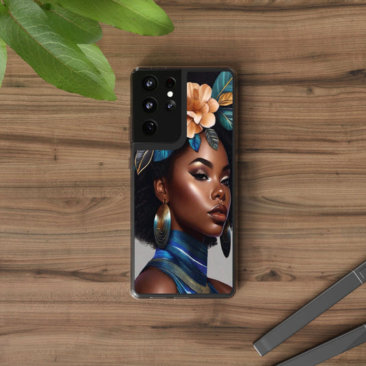 Beauty In Full Bloom | Black Girl Art | Clear Phone Case - Phone Case - Totally Bri LLC