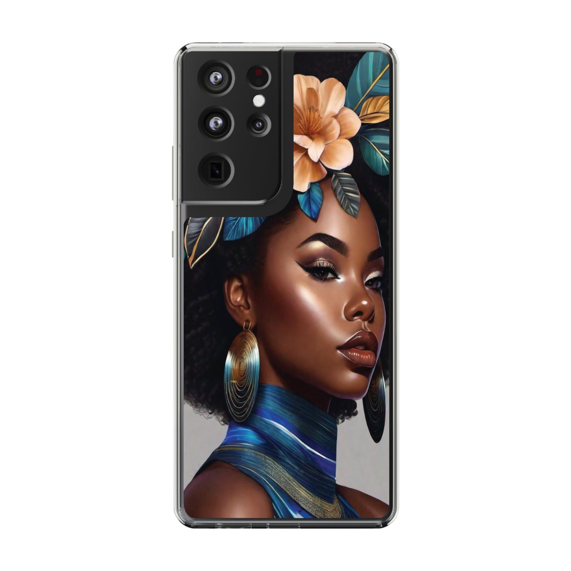 Beauty In Full Bloom | Black Girl Art | Clear Phone Case - Phone Case - Totally Bri LLC