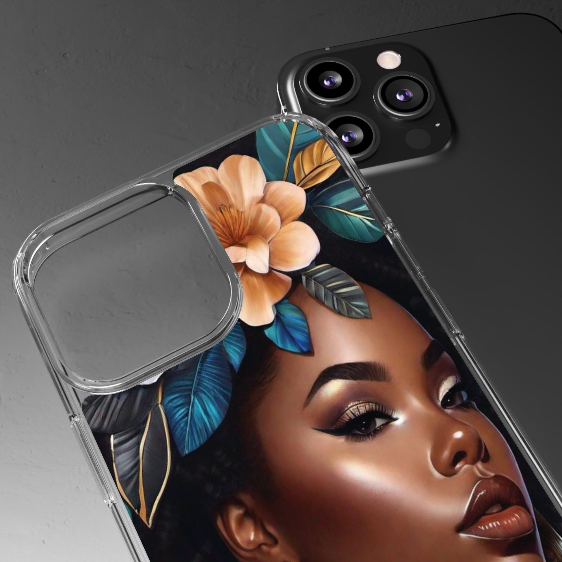 Beauty In Full Bloom | Black Girl Art | Clear Phone Case - Phone Case - Totally Bri LLC