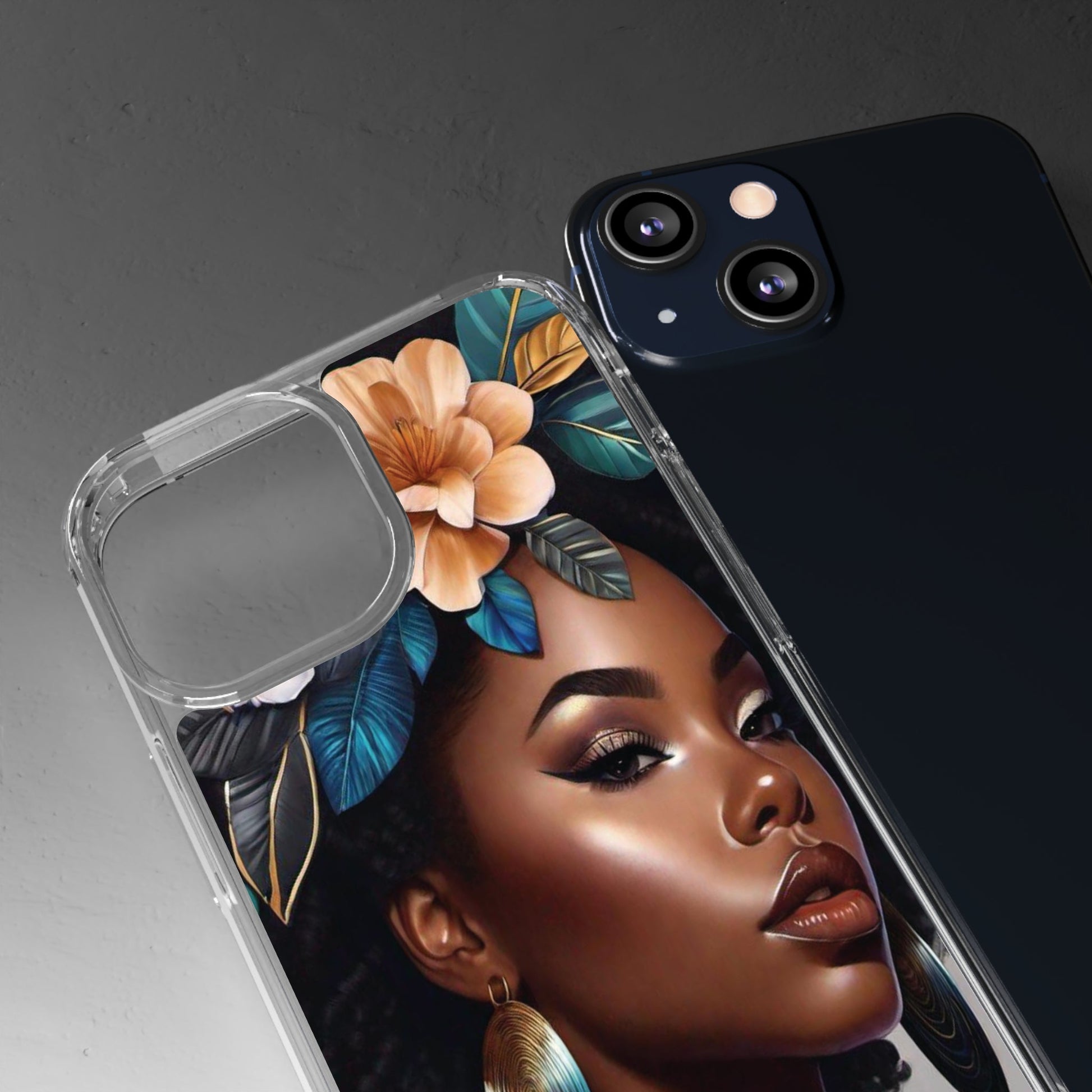 Beauty In Full Bloom | Black Girl Art | Clear Phone Case - Phone Case - Totally Bri LLC