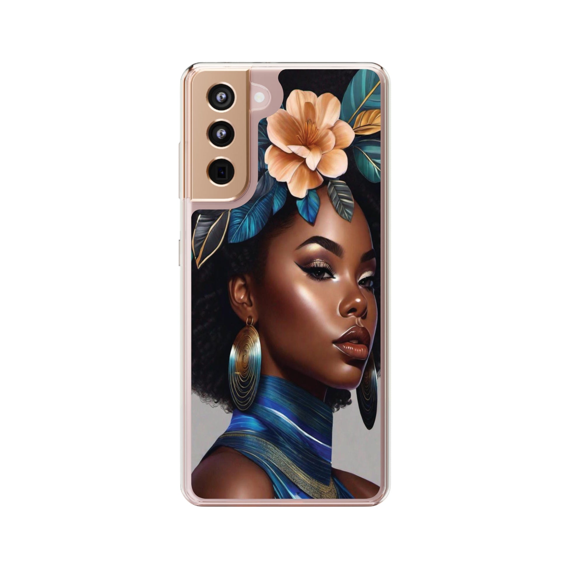 Beauty In Full Bloom | Black Girl Art | Clear Phone Case - Phone Case - Totally Bri LLC