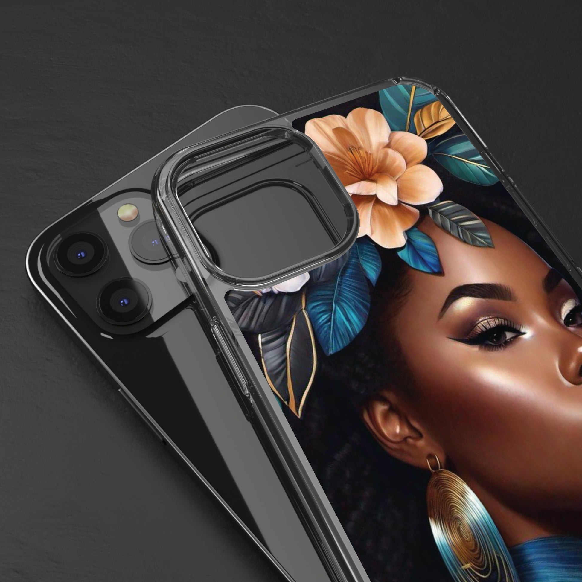 Beauty In Full Bloom | Black Girl Art | Clear Phone Case - Phone Case - Totally Bri LLC