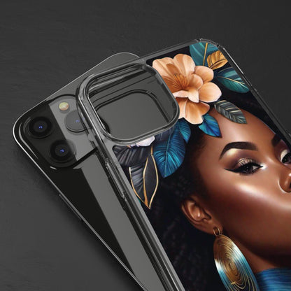 Beauty In Full Bloom | Black Girl Art | Clear Phone Case - Phone Case - Totally Bri LLC