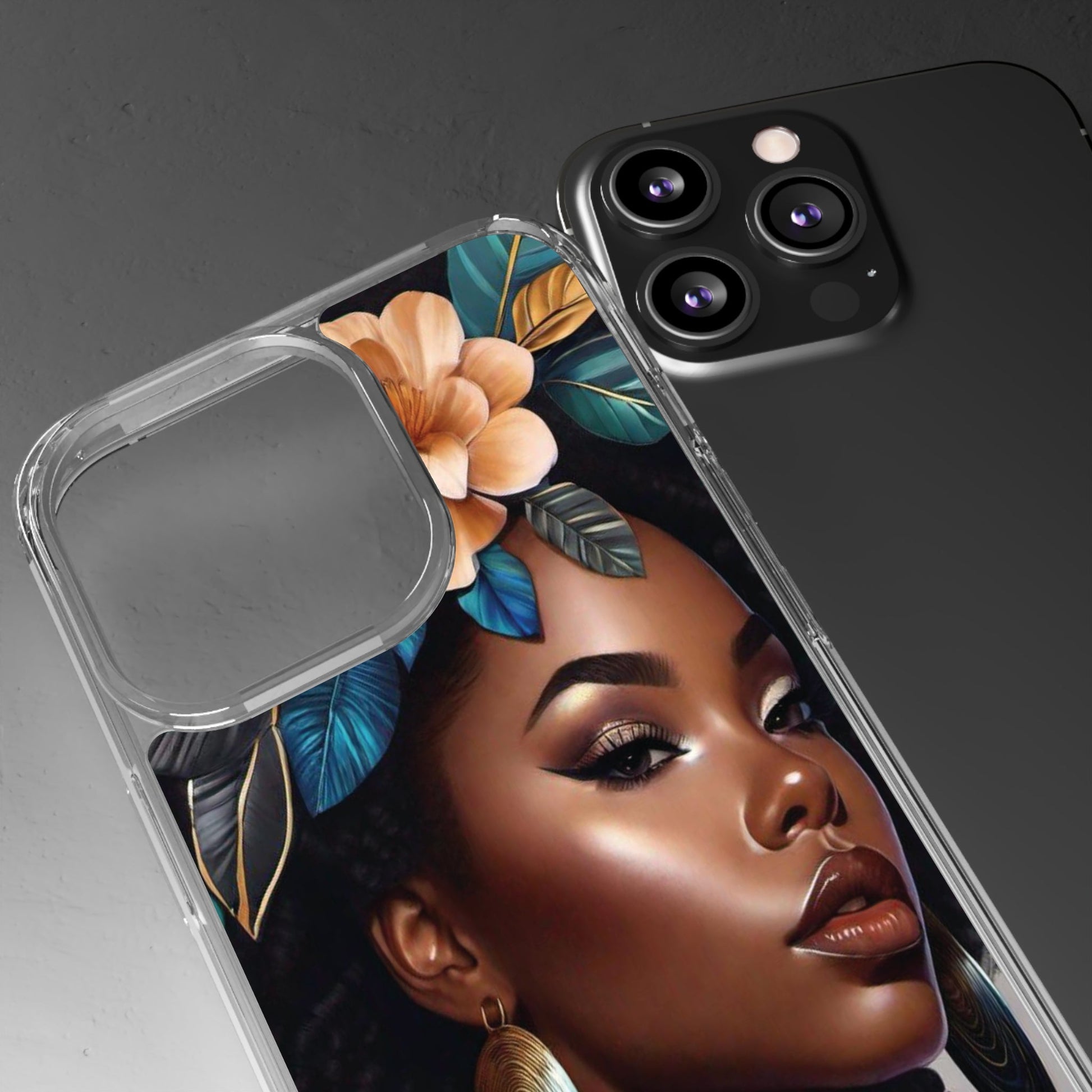 Beauty In Full Bloom | Black Girl Art | Clear Phone Case - Phone Case - Totally Bri LLC
