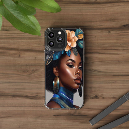 Beauty In Full Bloom | Black Girl Art | Clear Phone Case - Phone Case - Totally Bri LLC