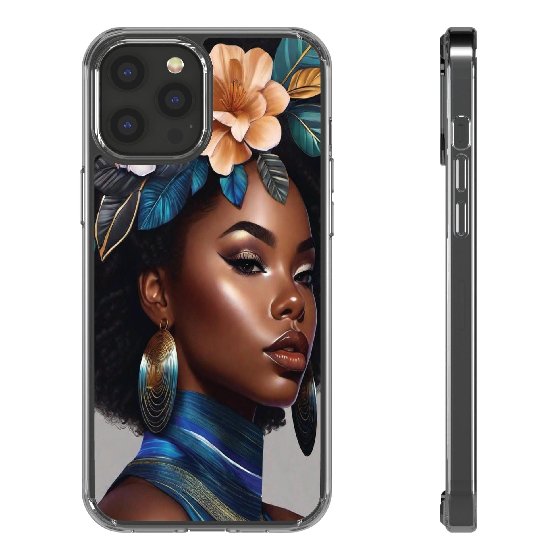 Beauty In Full Bloom | Black Girl Art | Clear Phone Case - Phone Case - Totally Bri LLC
