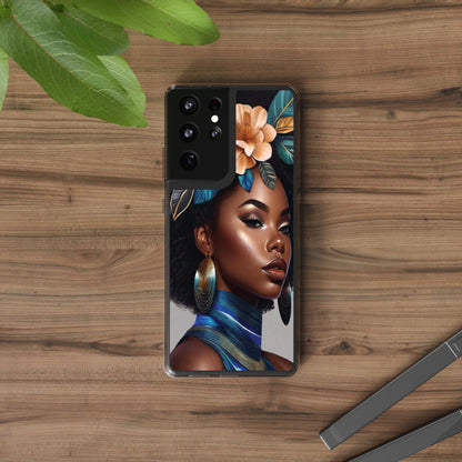 Beauty In Full Bloom | Black Girl Art | Clear Phone Case - Phone Case - Totally Bri LLC
