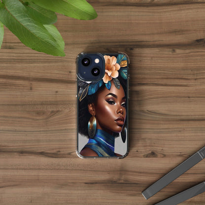 Beauty In Full Bloom | Black Girl Art | Clear Phone Case - Phone Case - Totally Bri LLC